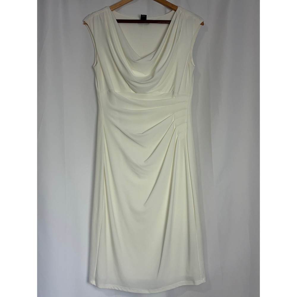 Ralph Lauren Cream White Cowl Neck Ruched Sheath Dress Womens 10 Bridal
Office